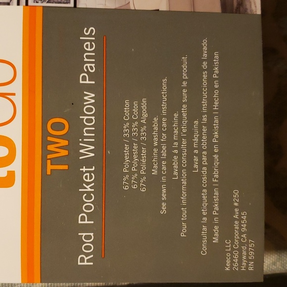 Rod Pocket Panels Set of Two 56x84 - New - Picture 6 of 7